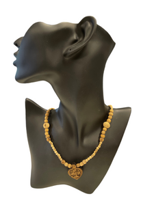 1 Round Tulasi Neckbead Radha Engraved with Radha Pendant (SR 27)