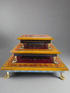 Chowki Set of 3 Painted Red (Wooden)