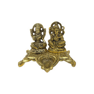 METAL LAKSHMI GANESHA DIYA (SRZ)