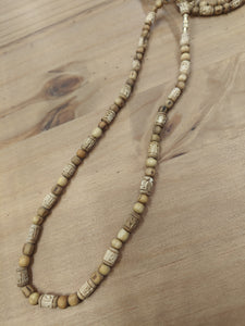 1 Round Tulasi Neckbead Radha Engraved with 2 Round beads (SR 28)